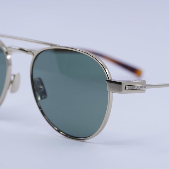 Saint Laurent SL708 003 Sunglasses Gold Aviator Frame, Green Lenses - Picture 7 of 11